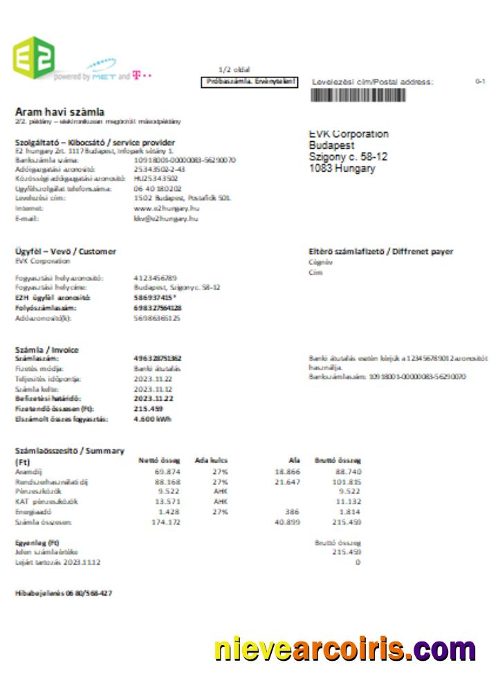 E2 utility business bill
